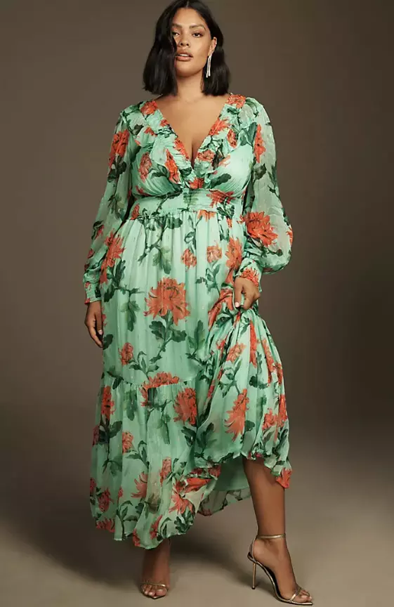 The Odetta Ruffled V-Neck Dress
