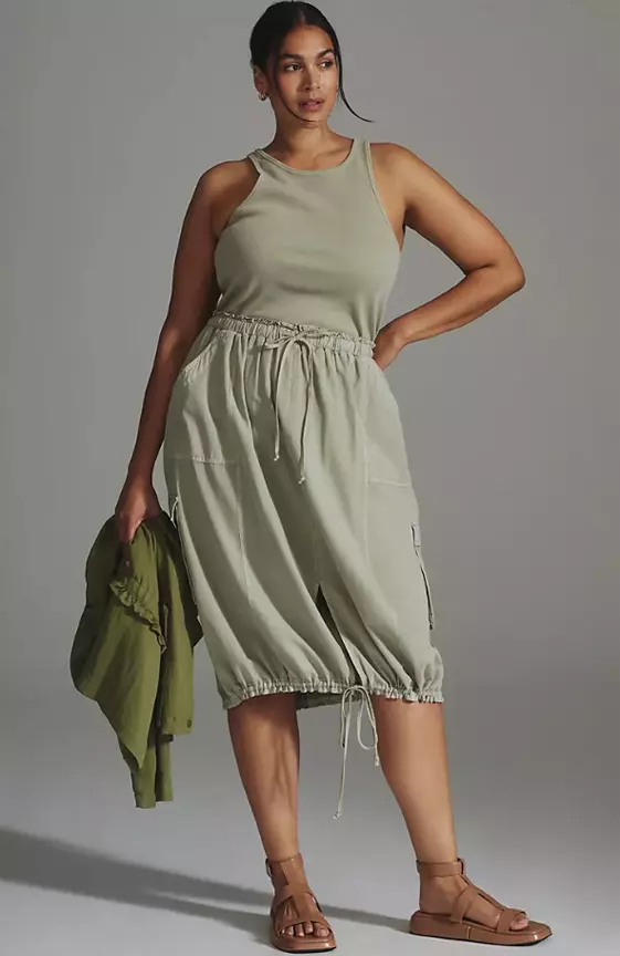 Daily Practice by Anthropologie High-Neck Tank Twofer Dress
