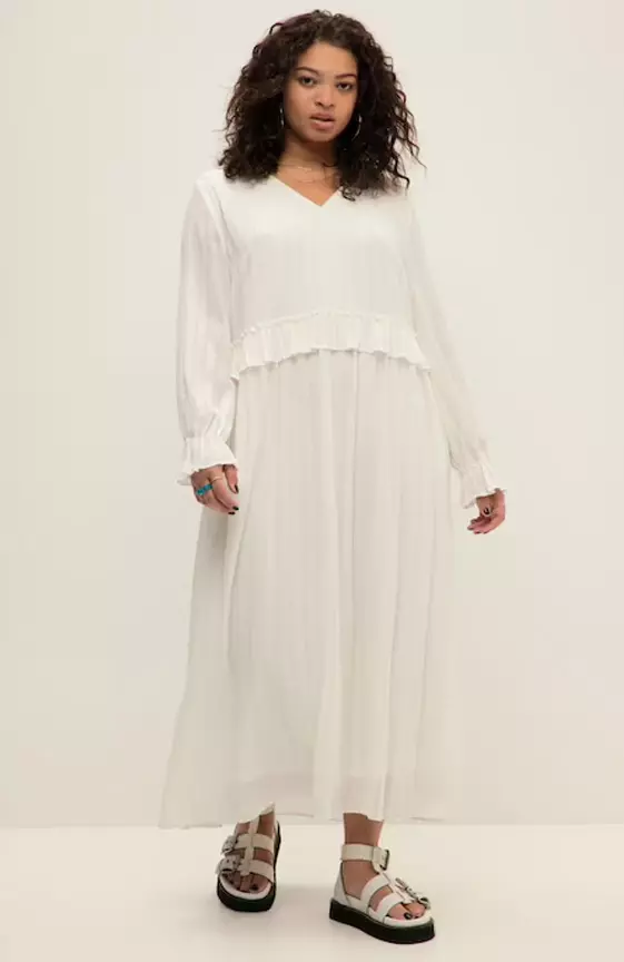 Shimmer Detail Long Sleeve Bohemian Maxi Dress