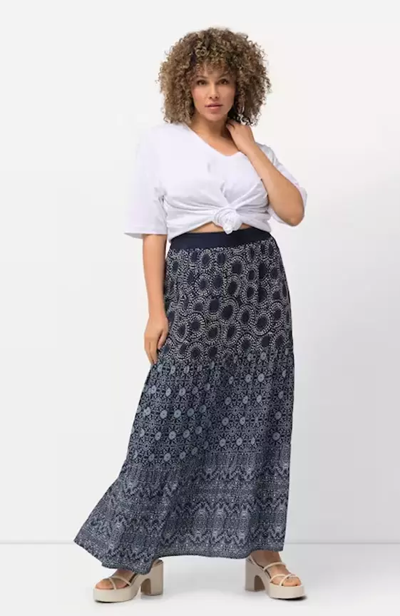 Tiered Mixed Pattern Skirt