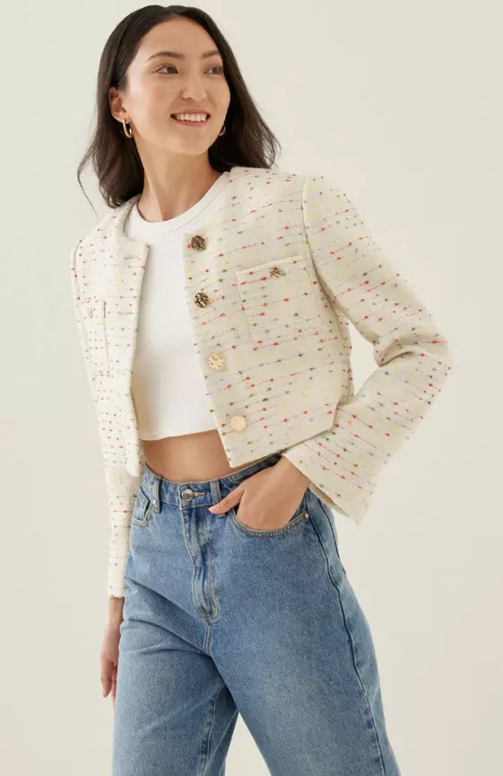 Monroe Tweed Crop Jacket
