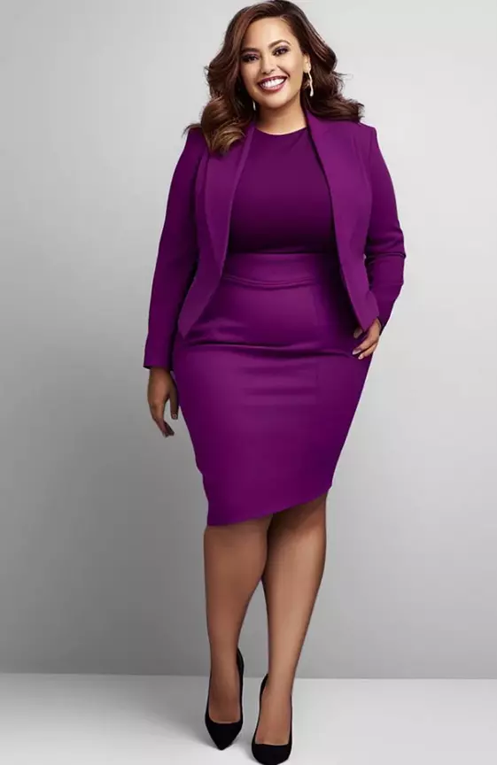 Xpluswear Design Plus Size Semi Formal Elegant Purple Spring Summer Turndown Collar Long Sleeve Three Piece Dress Sets
