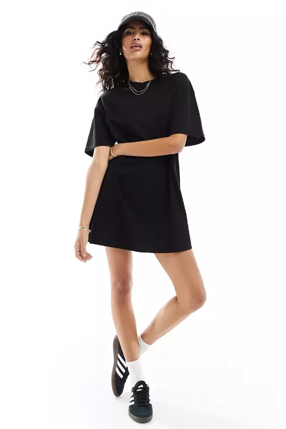 ASOS DESIGN oversized mini t-shirt dress in black
