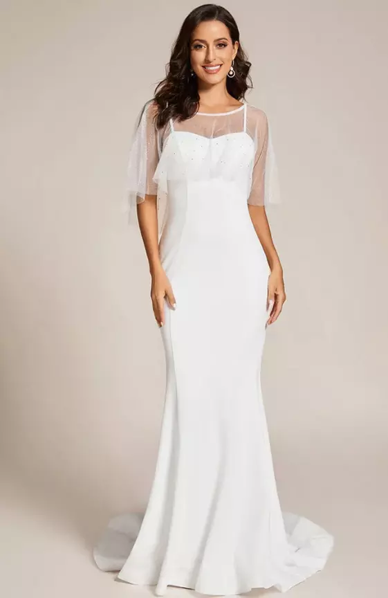 Custom Size Sweetheart Neckline Bodycon Floor Length Wedding Dress
