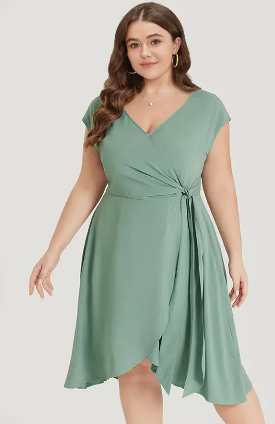 sage green plus size dress