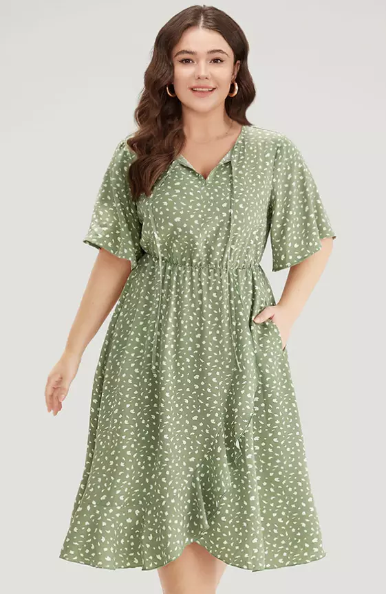 sage green plus size dress